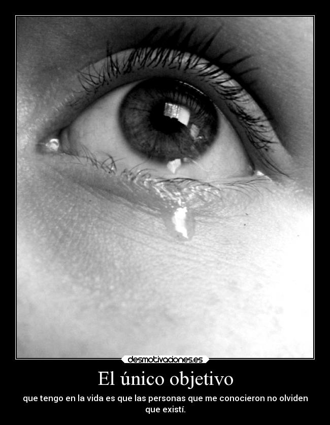El único objetivo - que tengo en la vida es que las personas que me conocieron no olviden
que existí.
