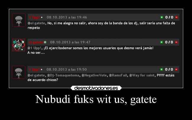 Nubudi fuks wit us, gatete - 