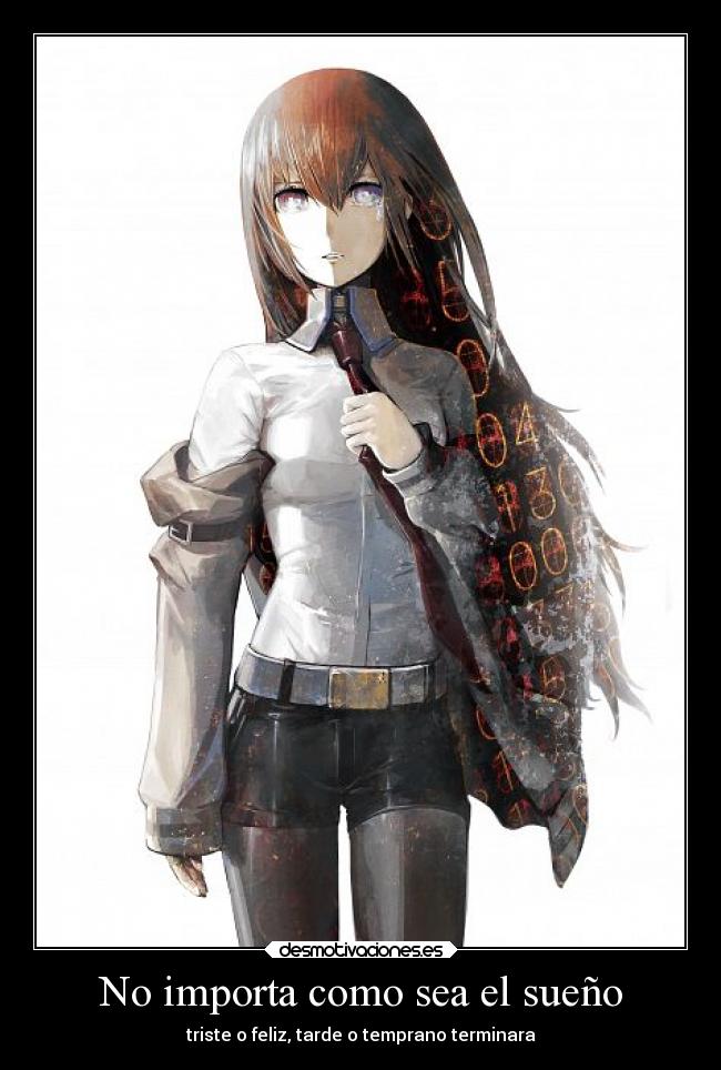 carteles anime makise kurisu steins gate desmotivaciones