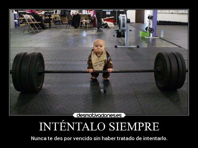 INTÉNTALO SIEMPRE - Nunca te des por vencido sin haber tratado de intentarlo.