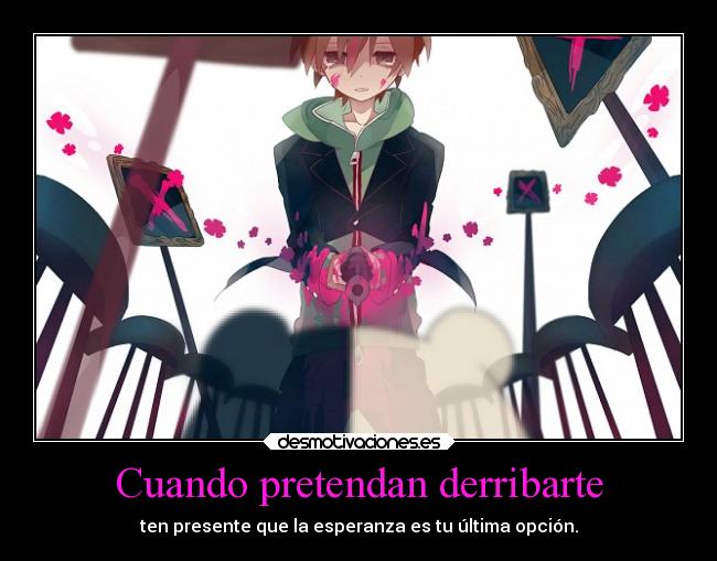 carteles anime kirch clandominadores danganronpa darkbutterfly naegi desmotivaciones