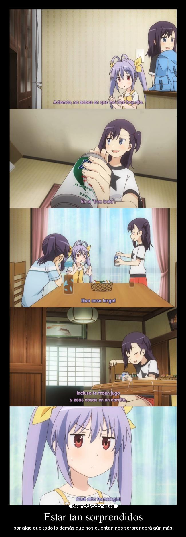 carteles anime nonnonbiyori rengo sorprendida doni anotherpikachubrigade desmotivaciones