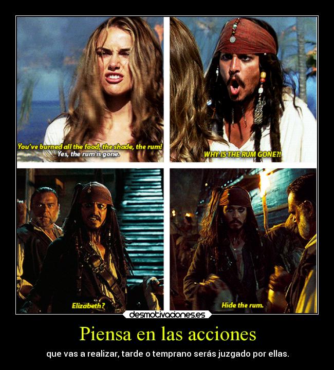 carteles jack elizabeth ron ron ron botella del ron mis hijas llamaran arya lucina desmotivaciones