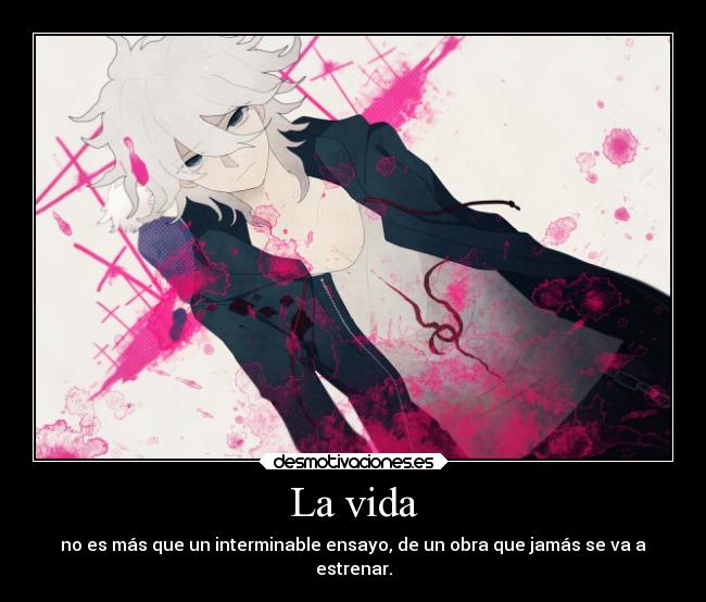 carteles vida anime komaeda nagito super dangan ronpa desmotivaciones