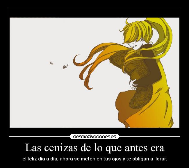 Las cenizas de lo que antes era -