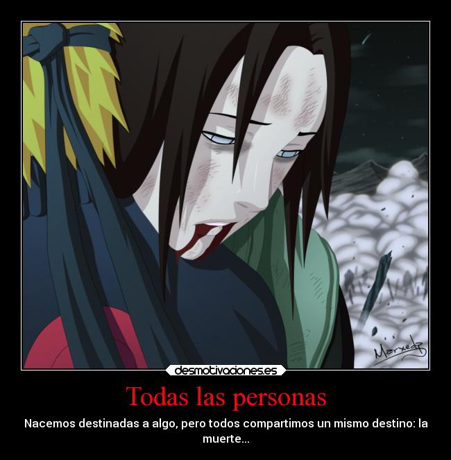 carteles tristeza muerte neji narutoshippuden frase desmotivaciones