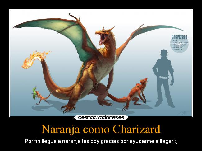 Naranja como Charizard - 