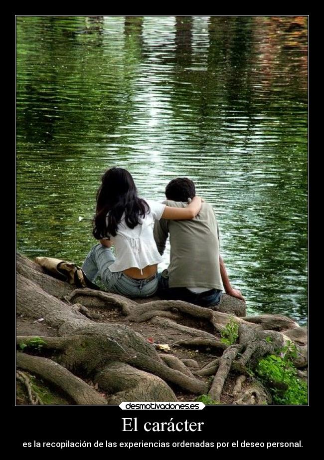 El carácter - es la recopilación de las experiencias ordenadas por el deseo personal.