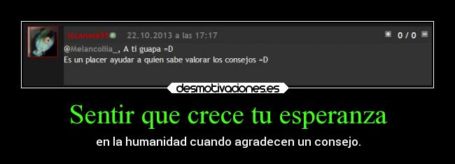 Sentir que crece tu esperanza -