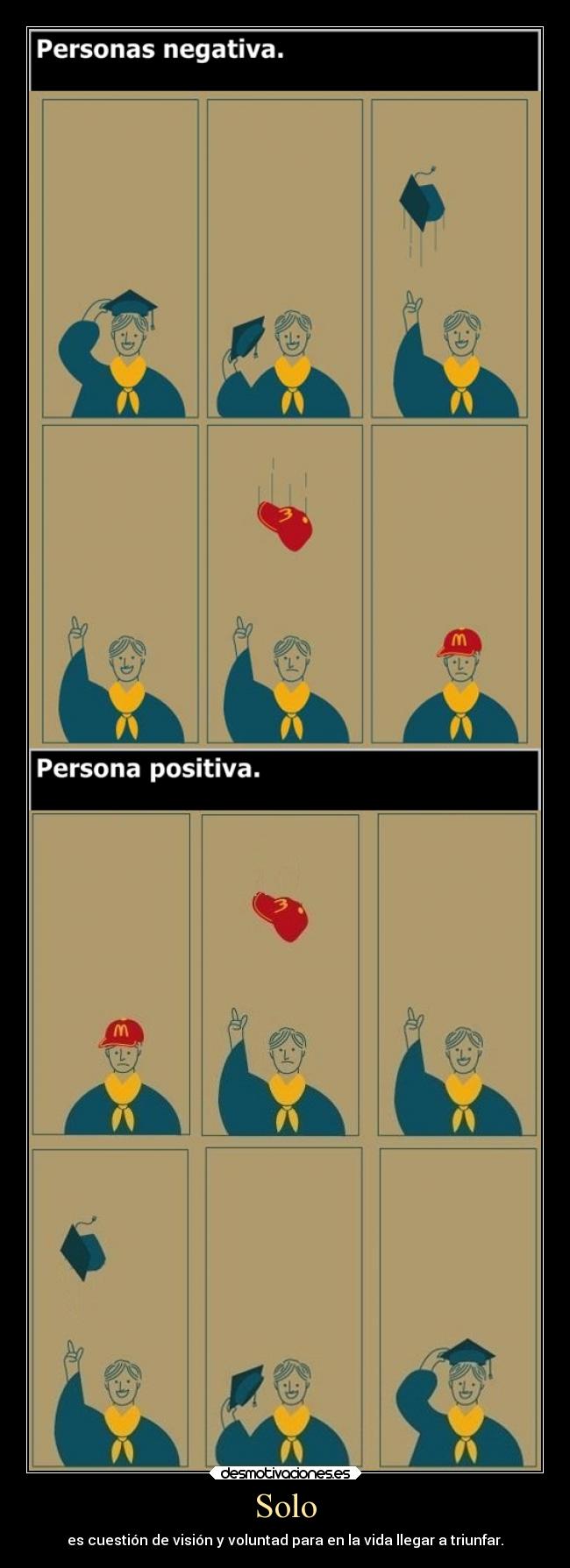 Solo - es cuestión de visión y voluntad para en la vida llegar a triunfar.