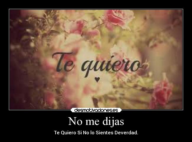 No me dijas - Te Quiero Si No lo Sientes Deverdad.