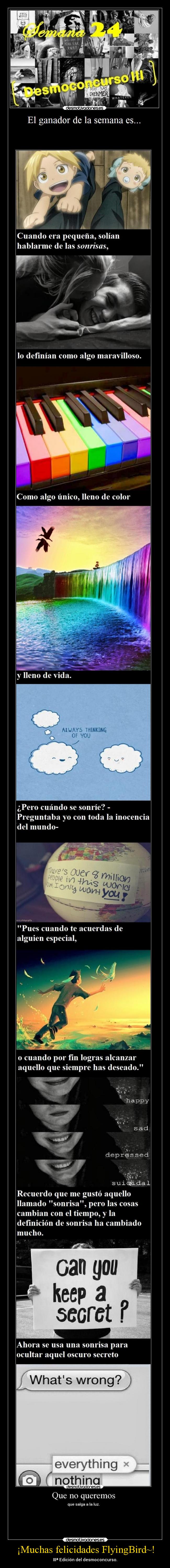 ¡Muchas felicidades FlyingBird~! - IIIª Edición del desmoconcurso.