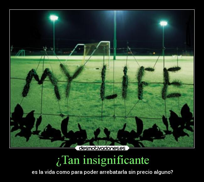 ¿Tan insignificante - es la vida como para poder arrebatarla sin precio alguno?