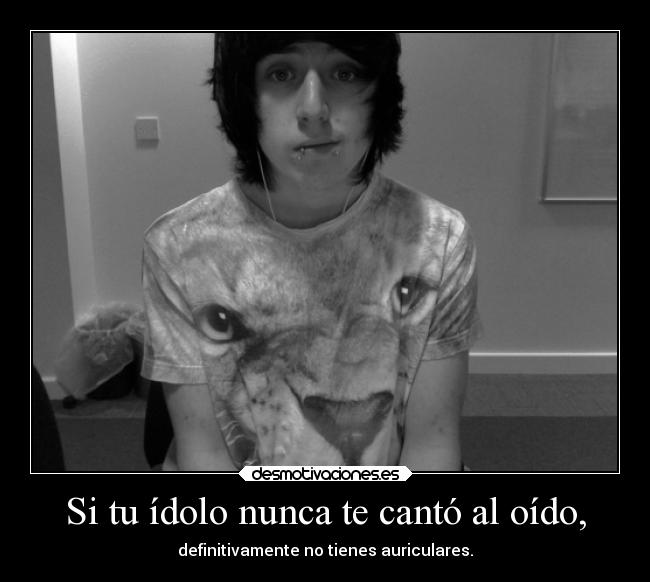 Si tu ídolo nunca te cantó al oído, - definitivamente no tienes auriculares.