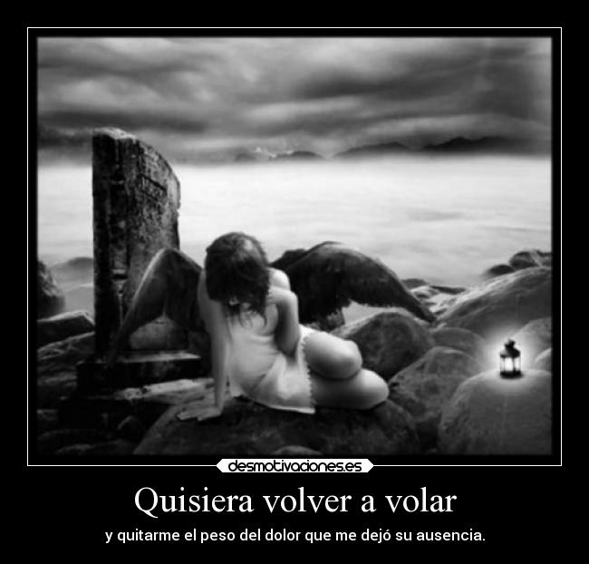 Quisiera volver a volar - y quitarme el peso del dolor que me dejó su ausencia.