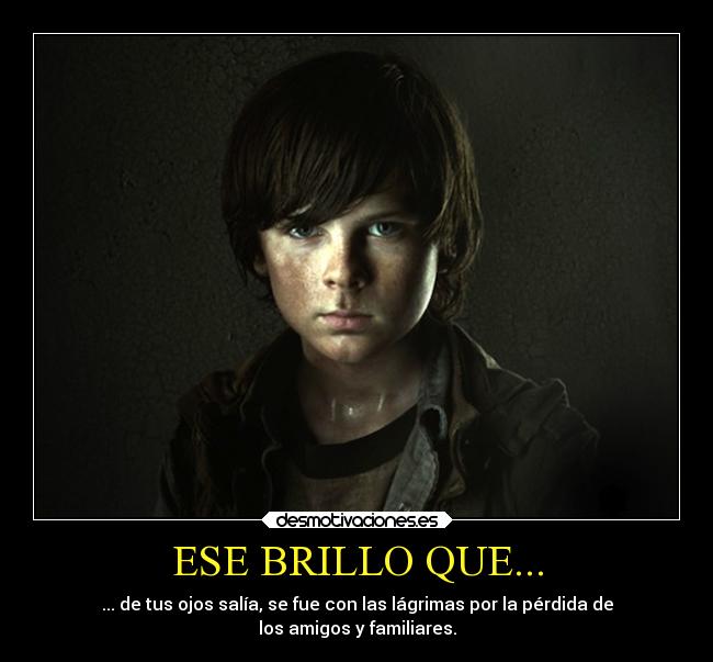 ESE BRILLO QUE... - ... de tus ojos salía, se fue con las lágrimas por la pérdida de
los amigos y familiares.