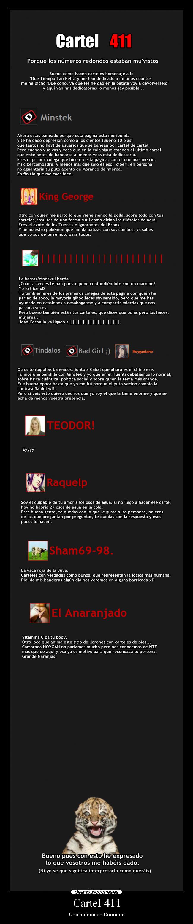 Cartel 411 - Uno menos en Canarias