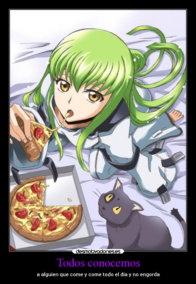 carteles anime code geass lelouch maga comida conocer gatospizza comer desmotivaciones