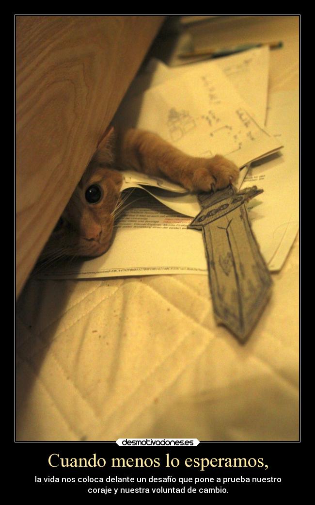 Cuando menos lo esperamos, - 