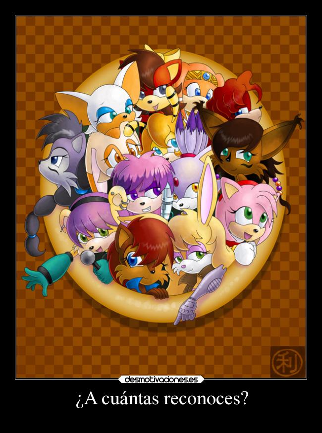 carteles sonic sally acorn amy rose desmotivaciones