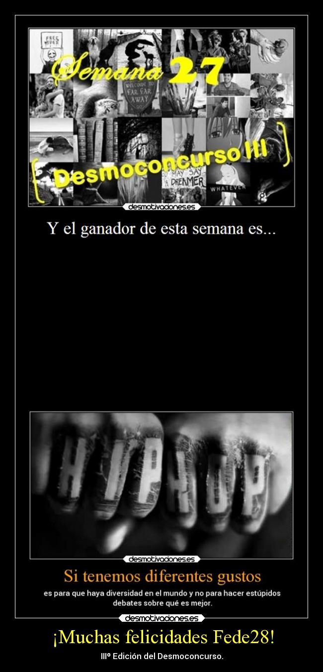 ¡Muchas felicidades Fede28! - IIIº Edición del Desmoconcurso.