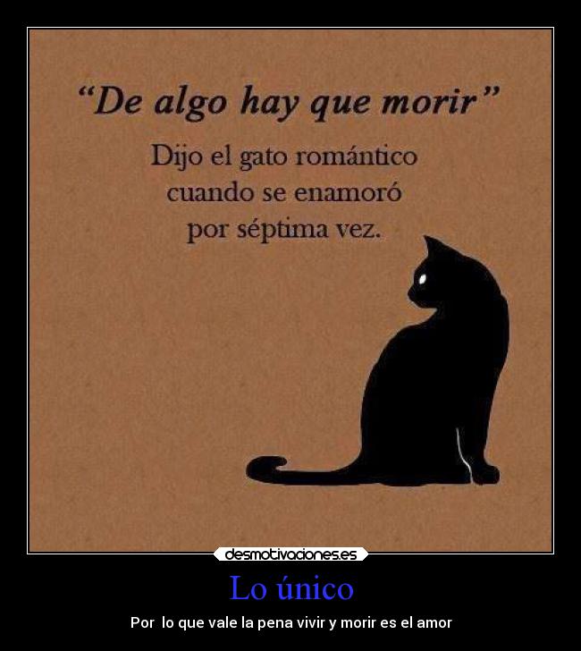 Lo único - Por lo que vale la pena vivir y morir es el amor
