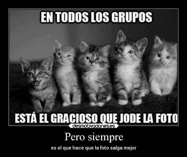 Pero siempre - es el que hace que la foto salga mejor