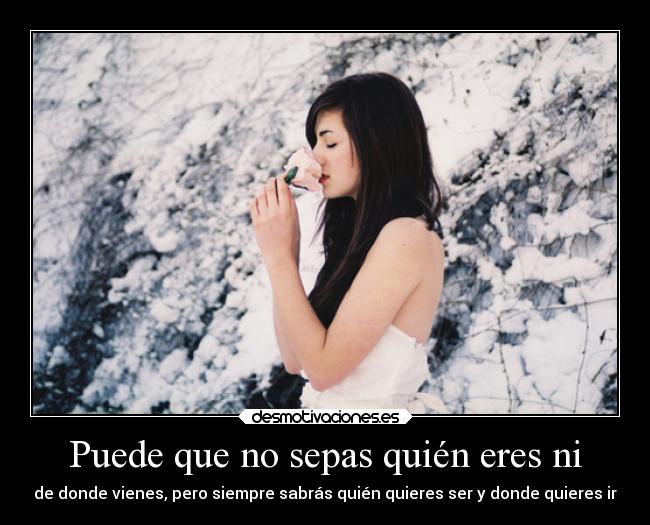 Puede que no sepas quién eres ni - de donde vienes, pero siempre sabrás quién quieres ser y donde quieres ir