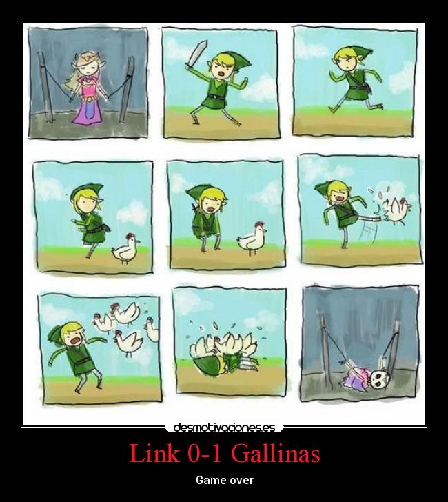 Link 0-1 Gallinas - Game over