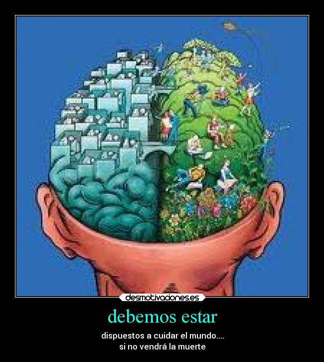debemos estar - dispuestos a cuidar el mundo....
si no vendrá la muerte