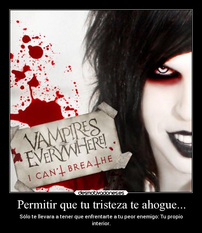 Permitir que tu tristeza te ahogue... - Sólo te llevara a tener que enfrentarte a tu peor enemigo: Tu propio
interior.