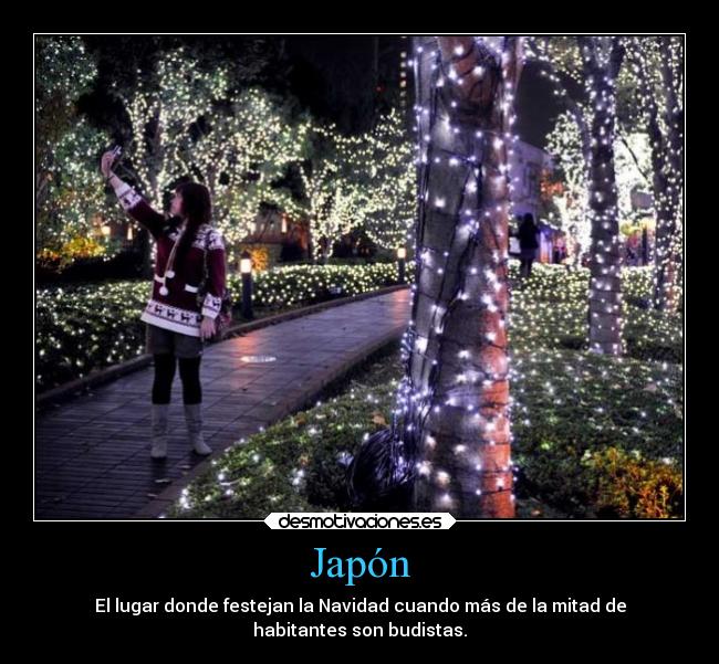Japón - El lugar donde festejan la Navidad cuando más de la mitad de
habitantes son budistas.