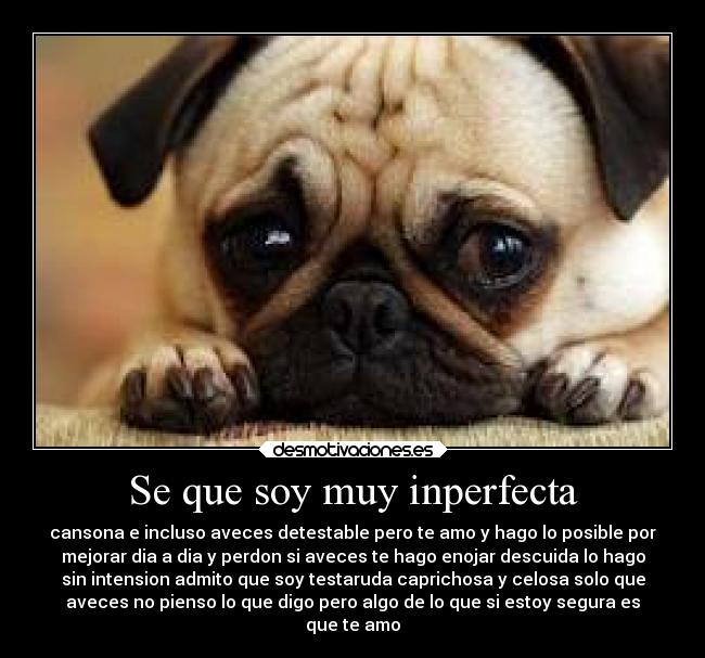 Se que soy muy inperfecta -