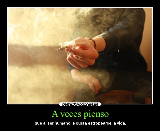 A veces pienso - que al ser humano le gusta estropearse la vida.