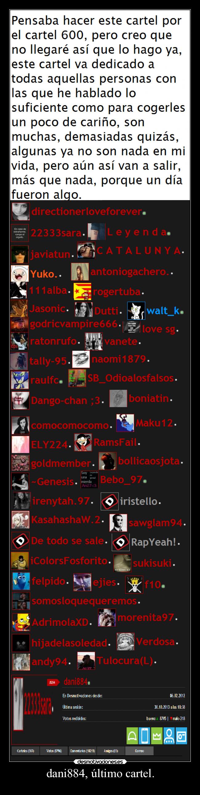 dani884, último cartel. -
