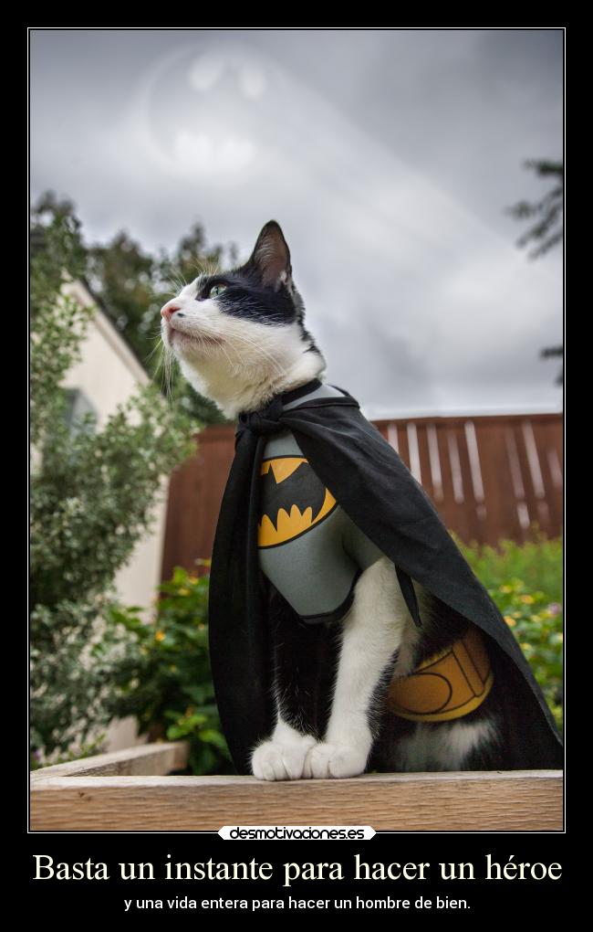 Basta un instante para hacer un héroe - y una vida entera para hacer un hombre de bien.