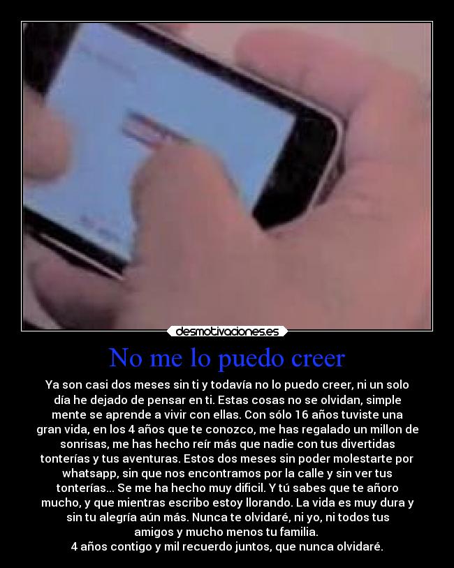 No me lo puedo creer -