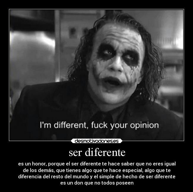 ser diferente -