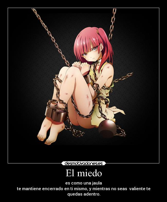 carteles miedo anime magi the labyrinth magic morgiana desmotivaciones