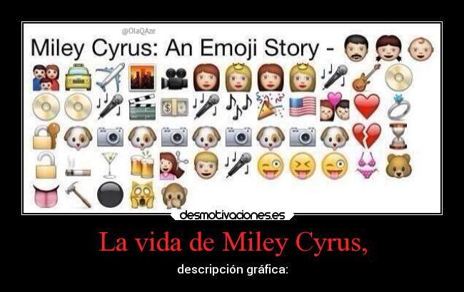 La vida de Miley Cyrus, - descripción gráfica: