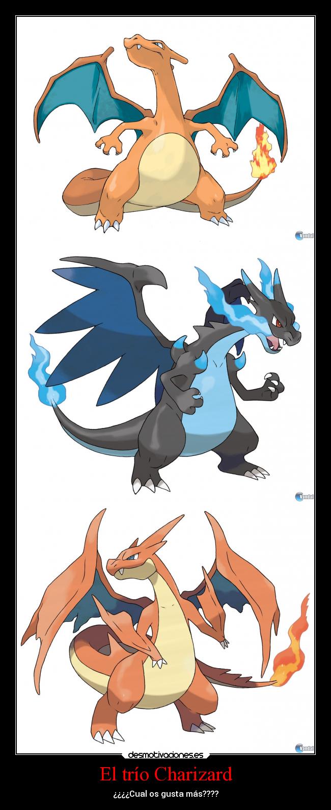 El trío Charizard -