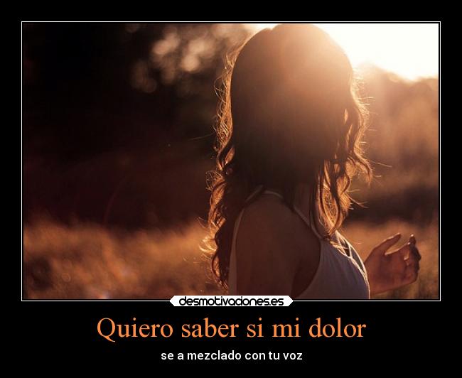 Quiero saber si mi dolor -