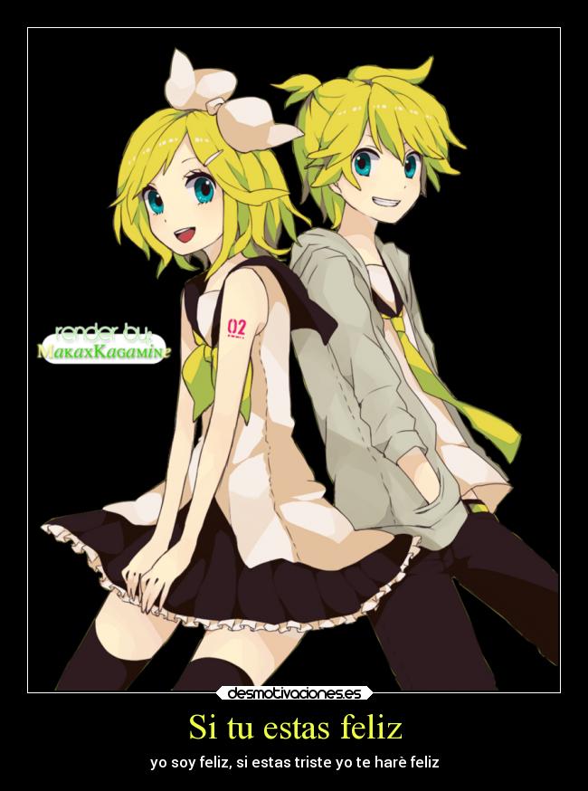 carteles anime vocaloid rin len kagamine love amor desmotivaciones