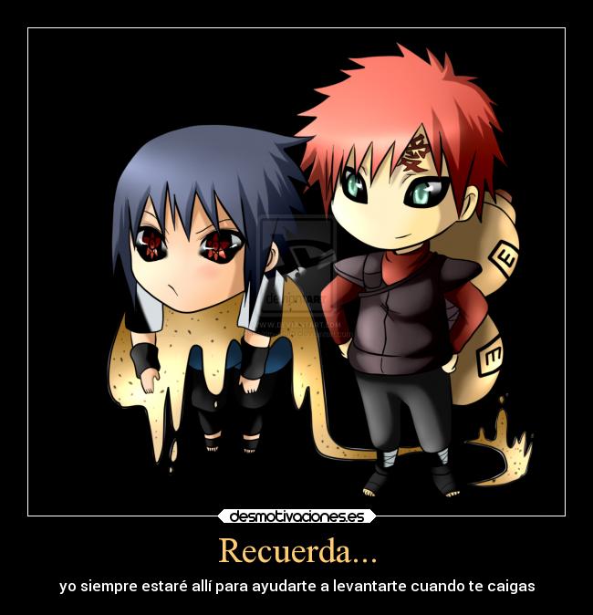 carteles sasuke gaara kun son tan lindos desmotivaciones