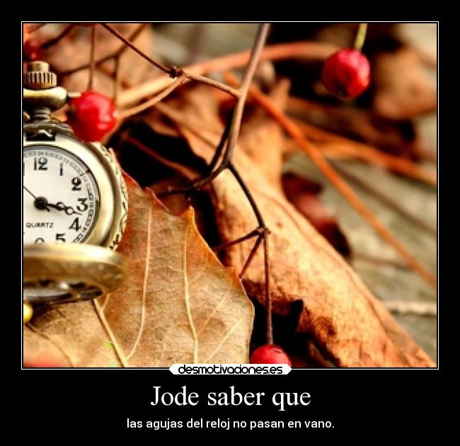 Jode saber que - las agujas del reloj no pasan en vano.