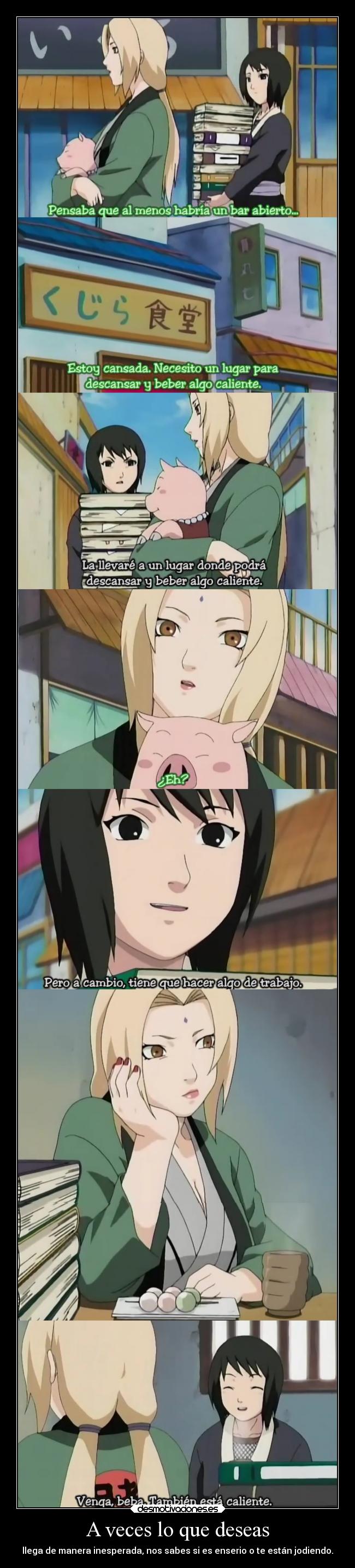 carteles anime naruto ocasiones oportunidades llegar manera inesperada saber enserio broma mundo amistad desmotivaciones