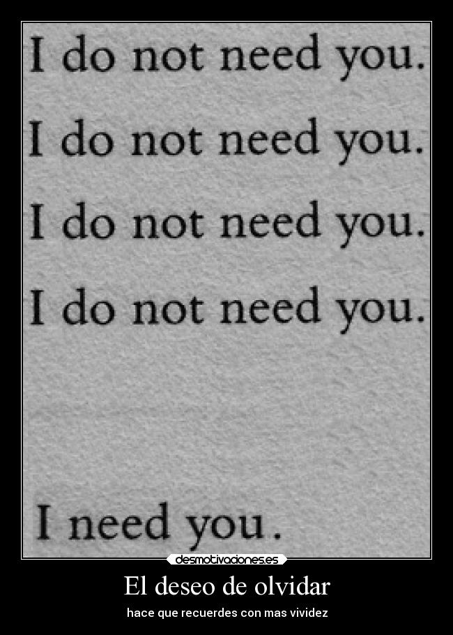 El deseo de olvidar -