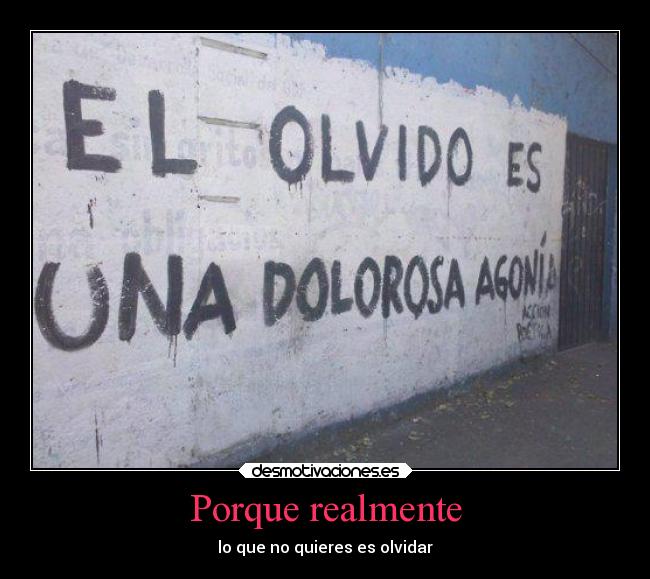 Porque realmente - lo que no quieres es olvidar