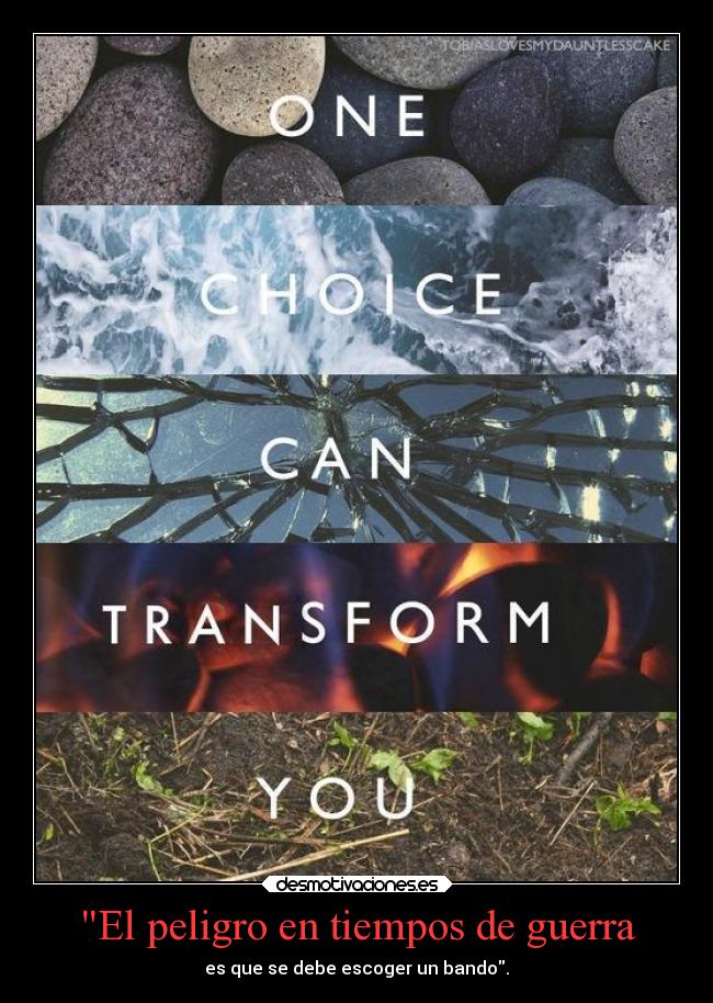 El peligro en tiempos de guerra - es que se debe escoger un bando.