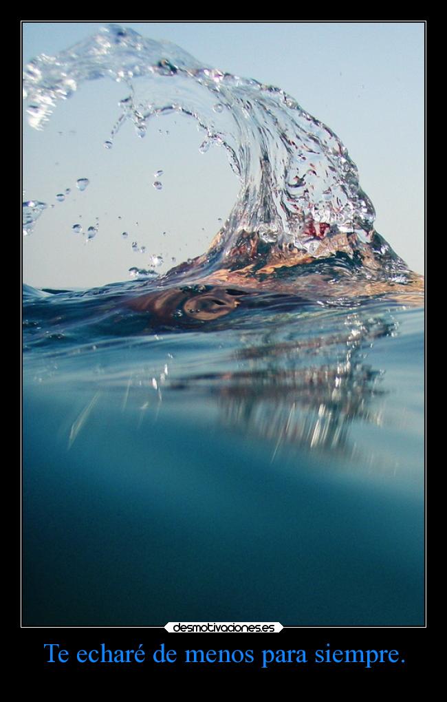 Te echaré de menos para siempre. -